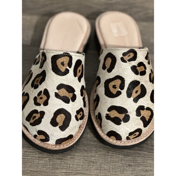 Two Thousand Never Cheetah Print Calf Hair Mules Slides Size 8 Made In USA - Picture 5 of 13